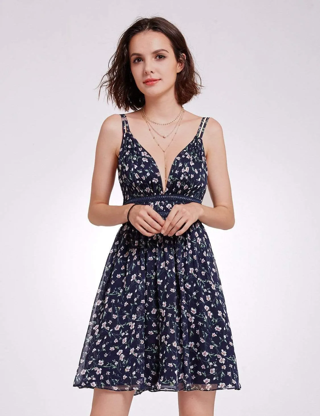 Alisa Pan V Neck Floral Print Summer Dress