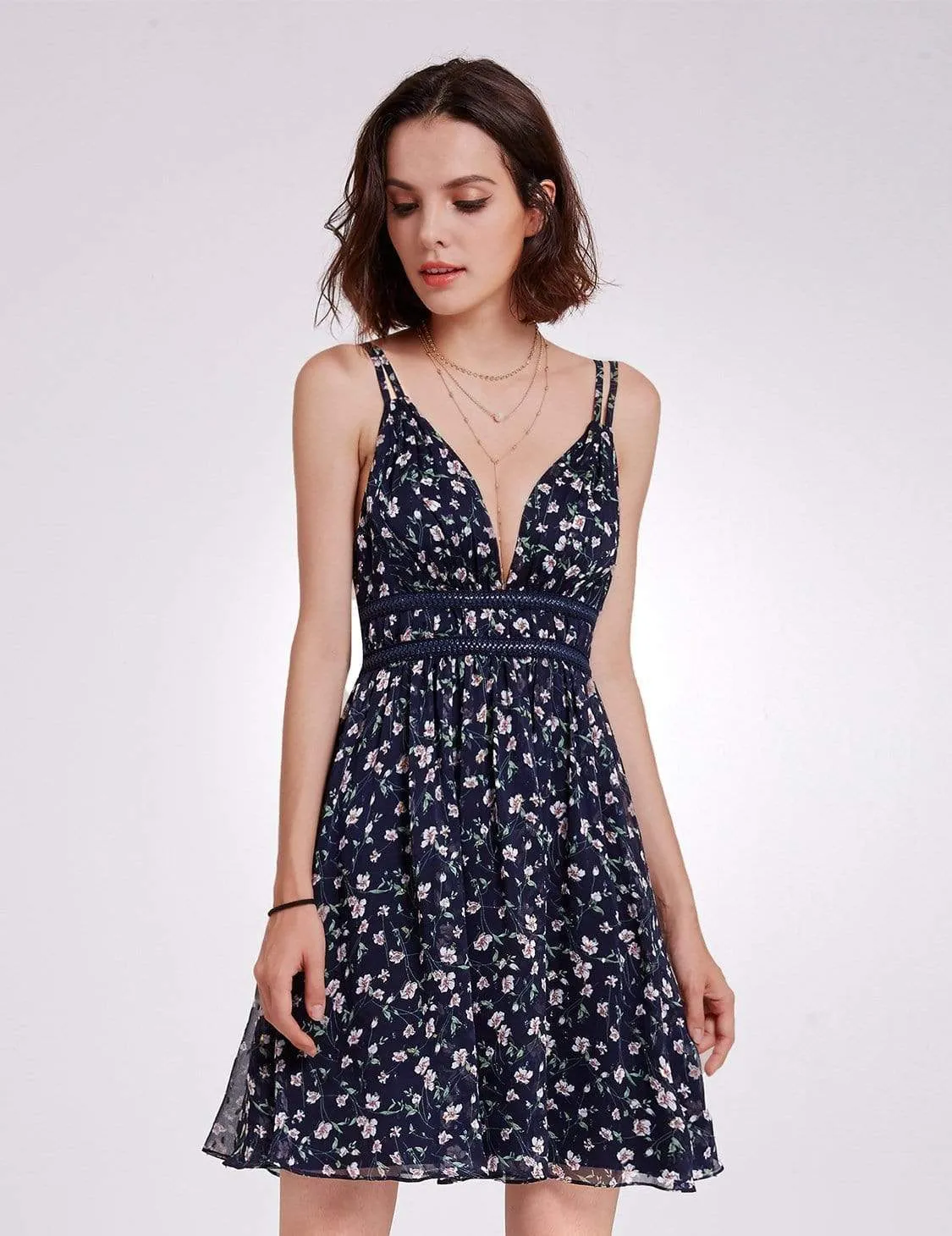 Alisa Pan V Neck Floral Print Summer Dress