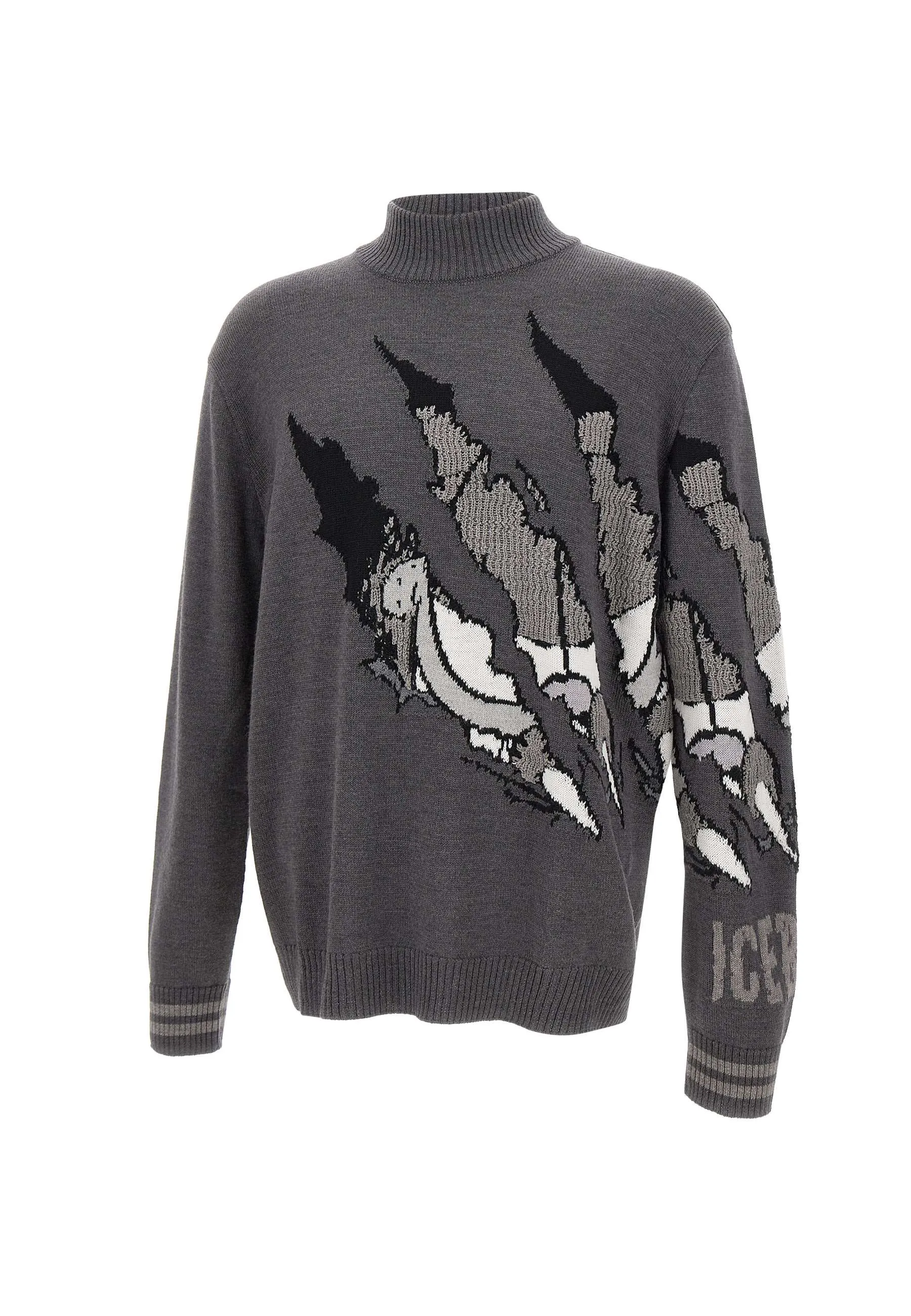 Anthracite Gray Wool Sweater with Garfield