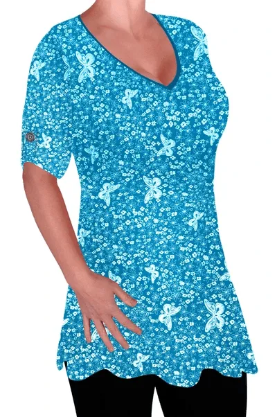 Aspen V Neck Plus Size Flared Tunic Top