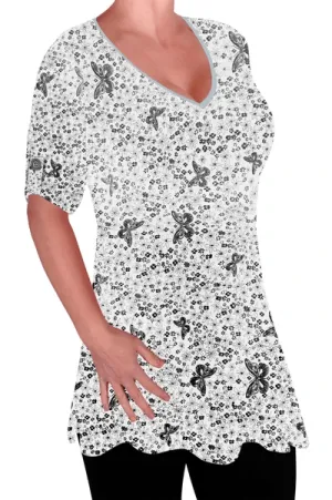 Aspen V Neck Plus Size Flared Tunic Top