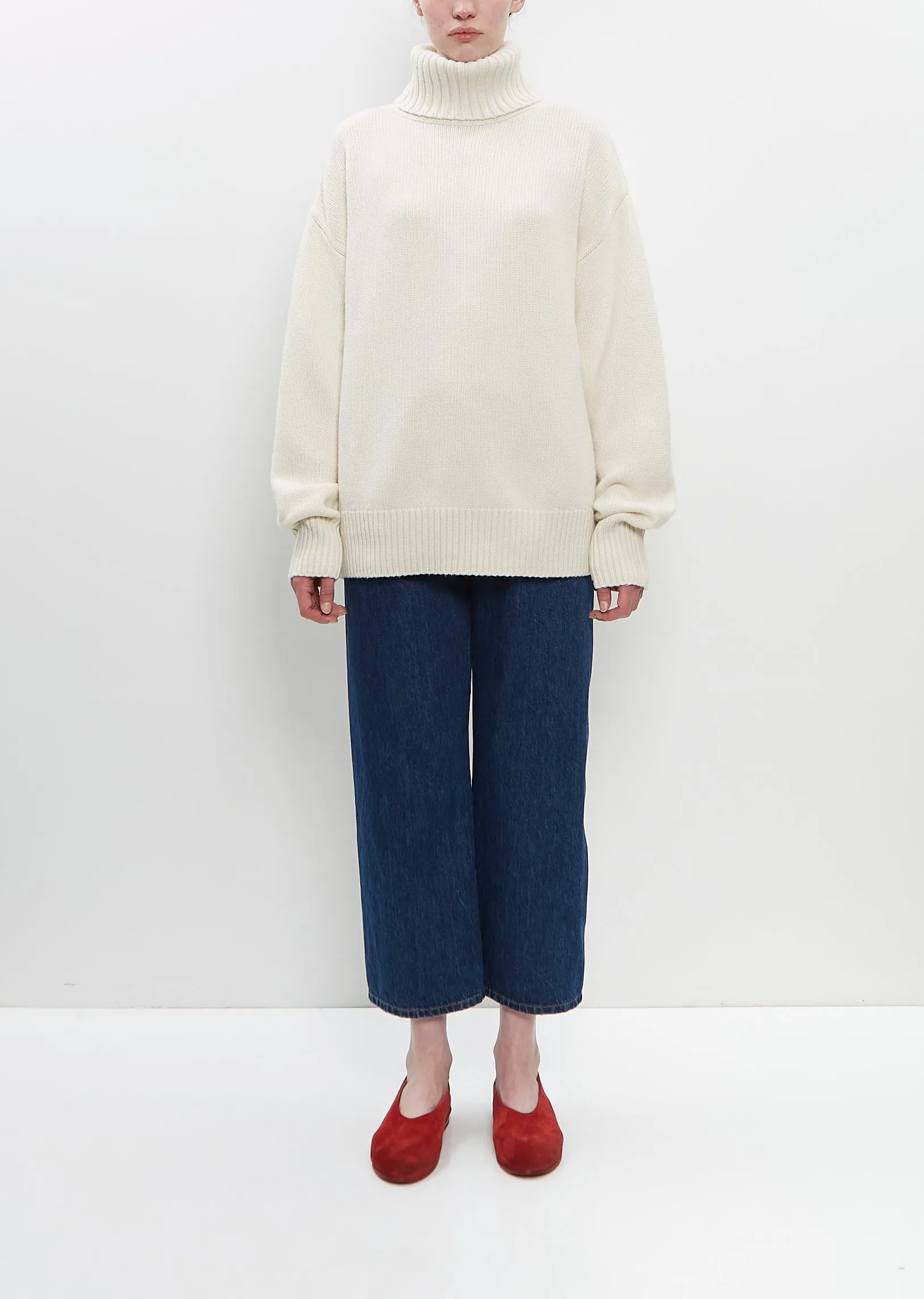 Cashmere n°20 Oversize Xtra Sweater — Chalk