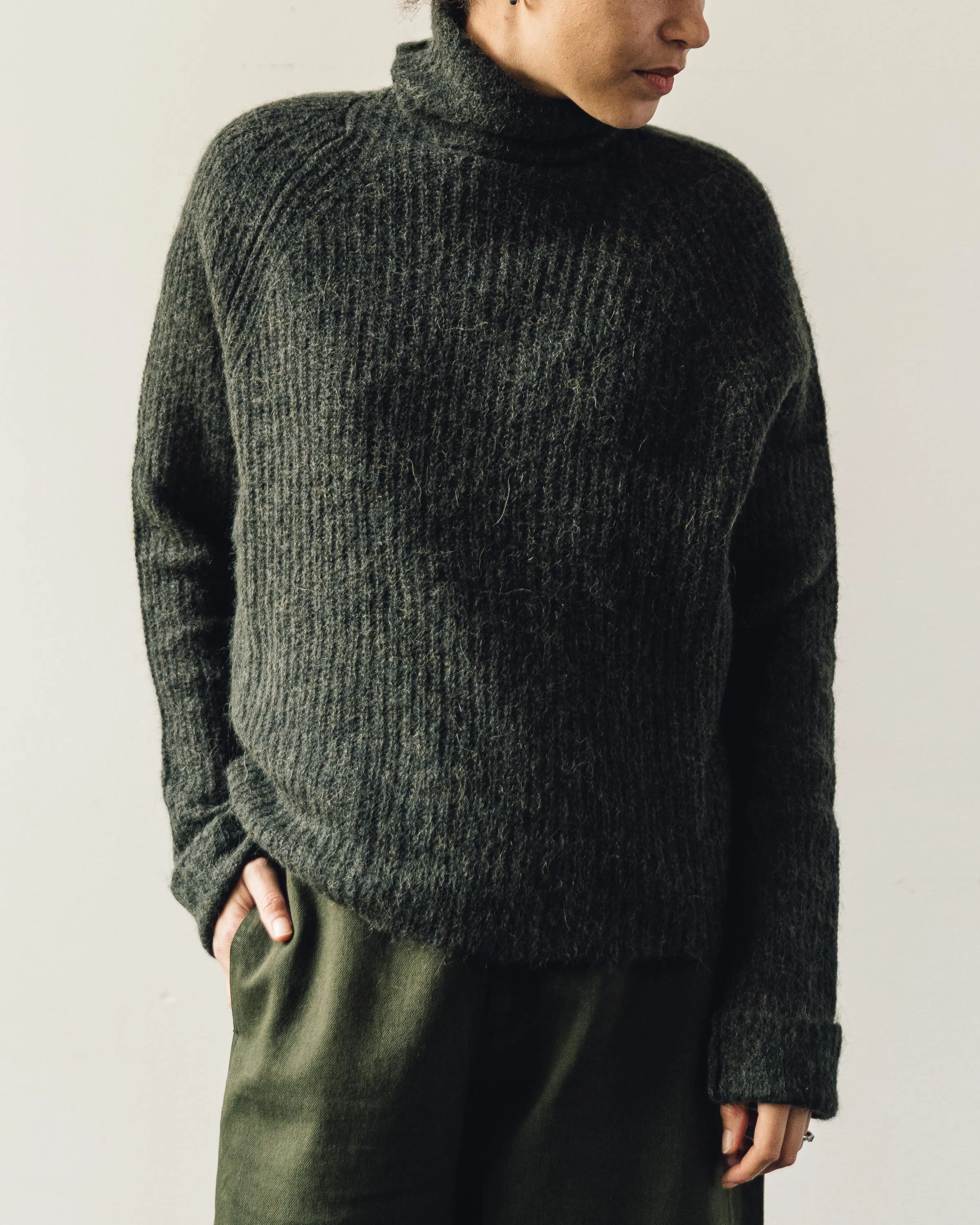 Cordera Soft Alpaca Turtleneck Sweater, Green