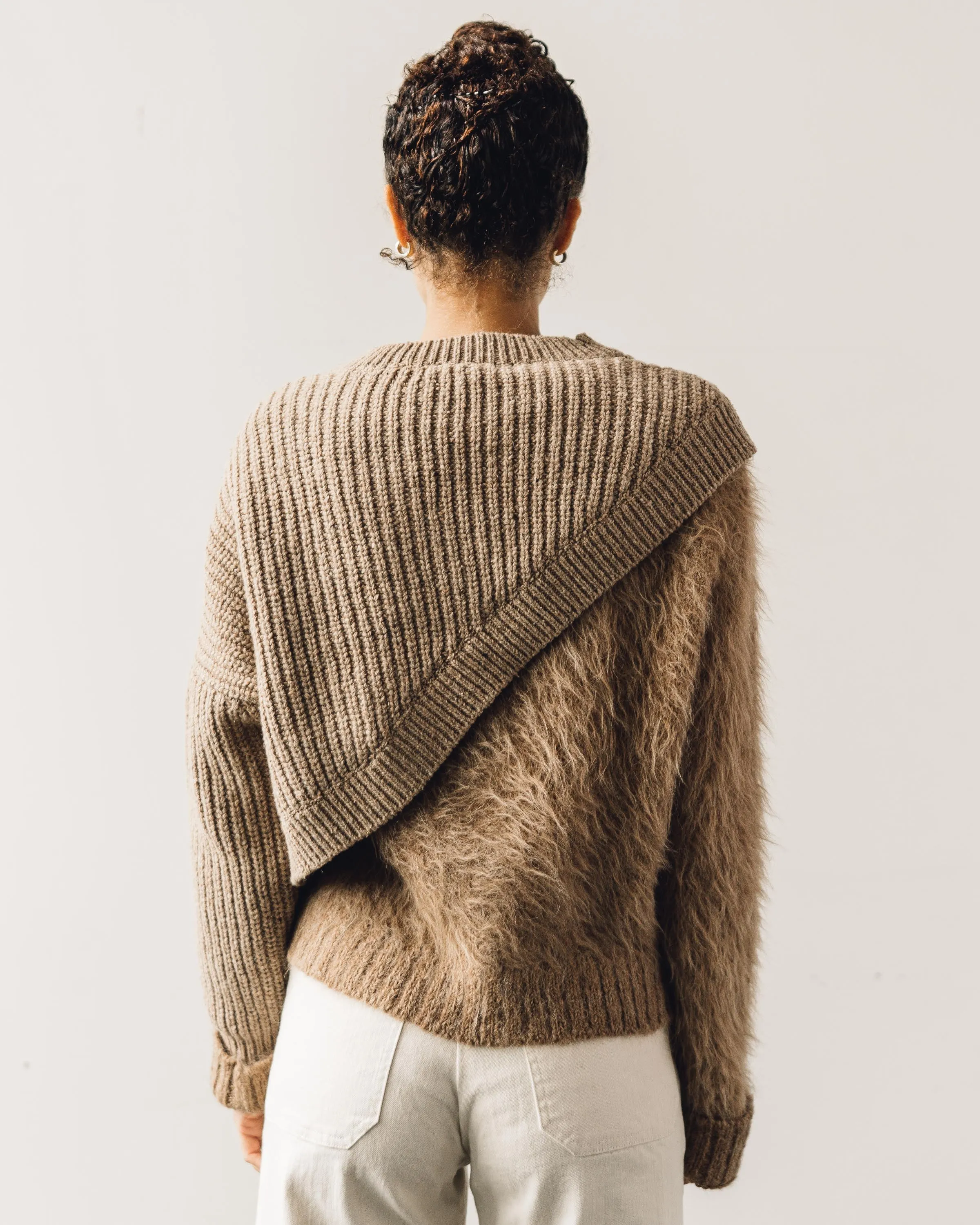 Cordera Soft Wool Asymmetric Sweater, Camel