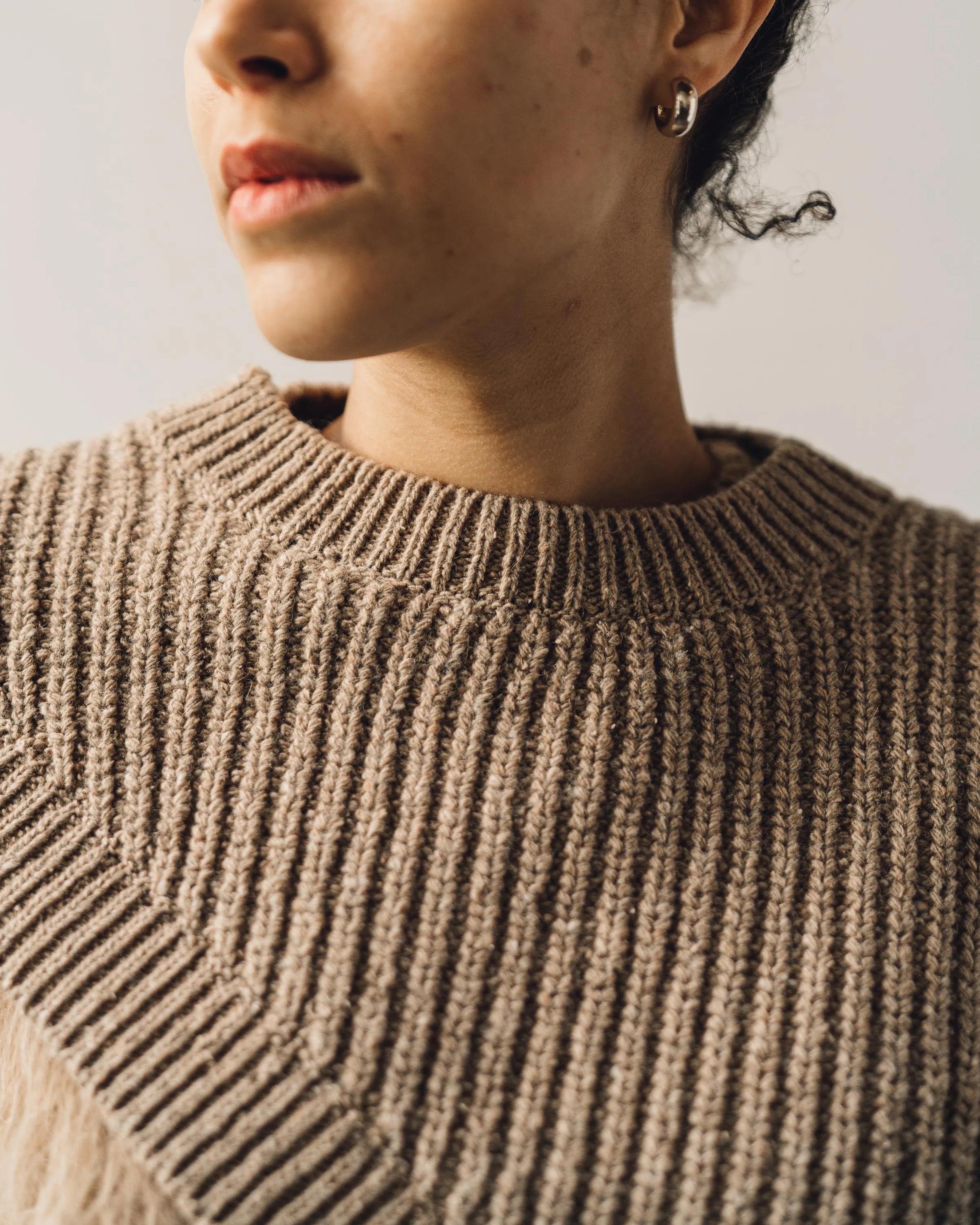 Cordera Soft Wool Asymmetric Sweater, Camel