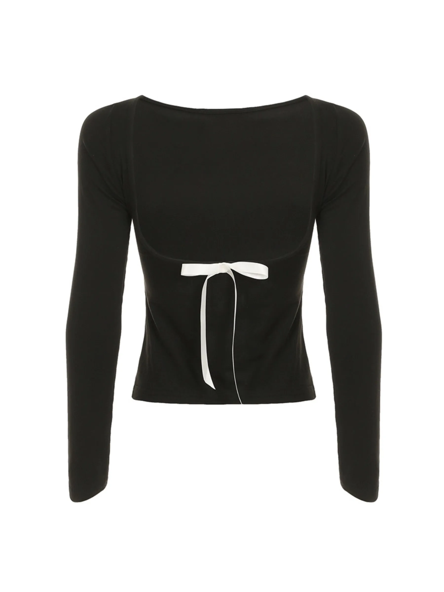 Elisabet Bow Backless Long Sleeve Top