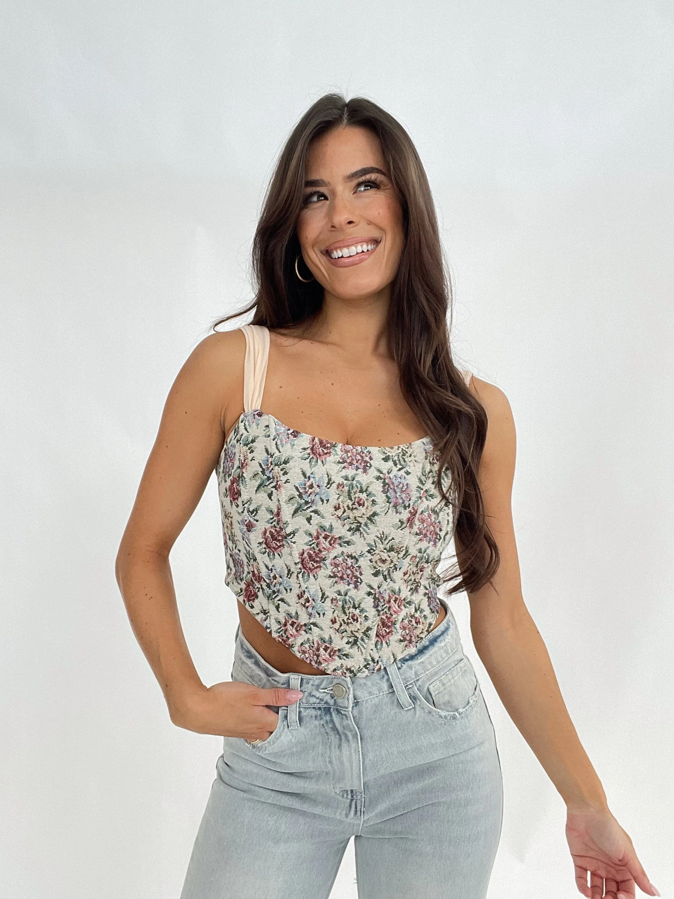 Floral Flourish Corset Top