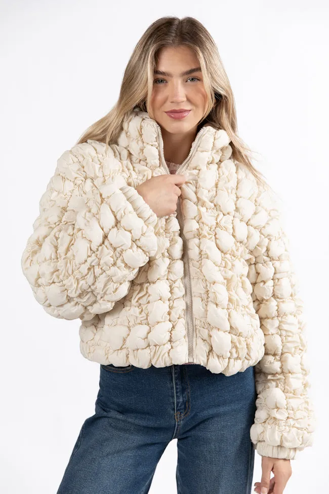 Higher Heights Ecru Bubble Puffer Jacket FINAL SALE