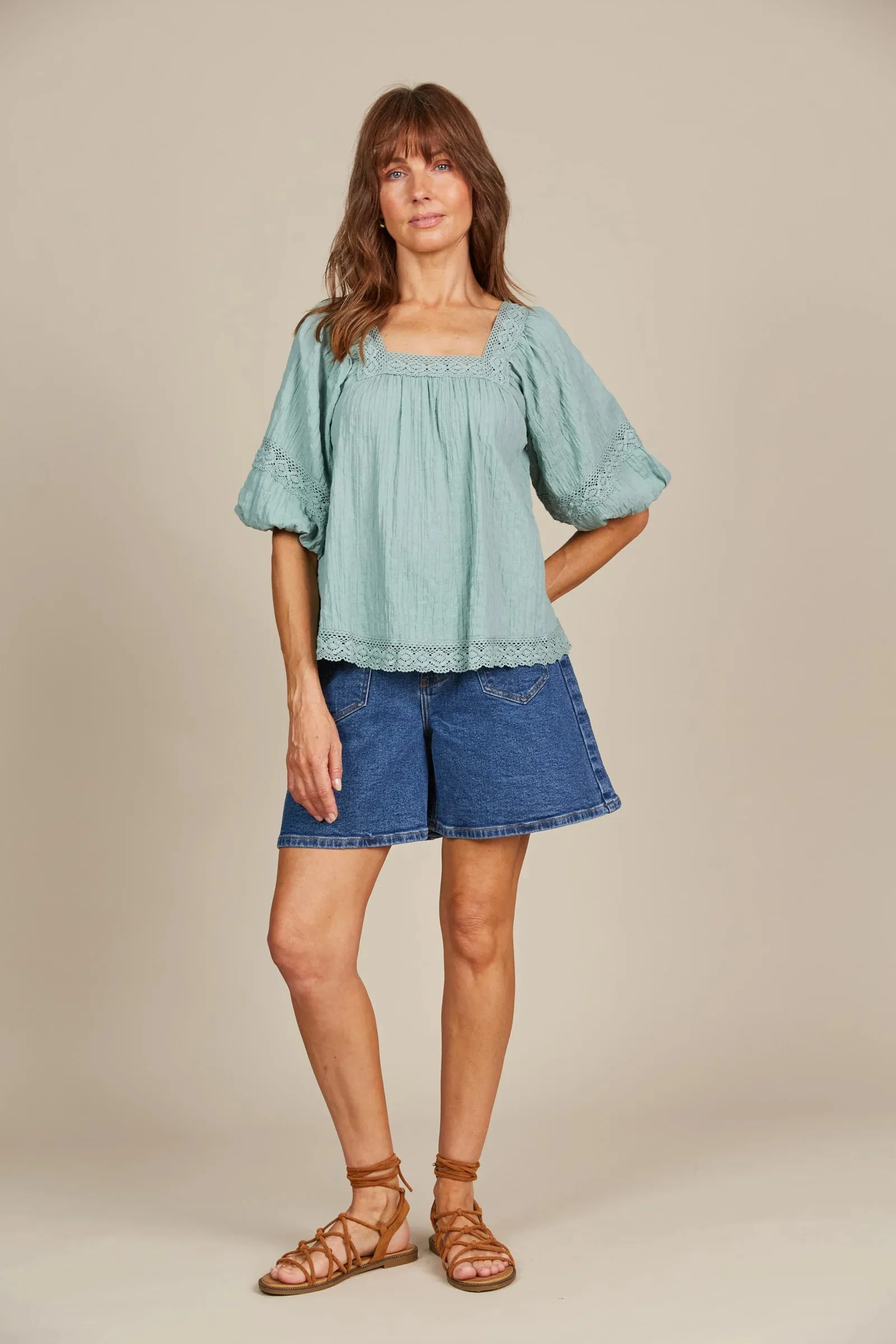 Isle of Mine Fleur Top - Seafoam