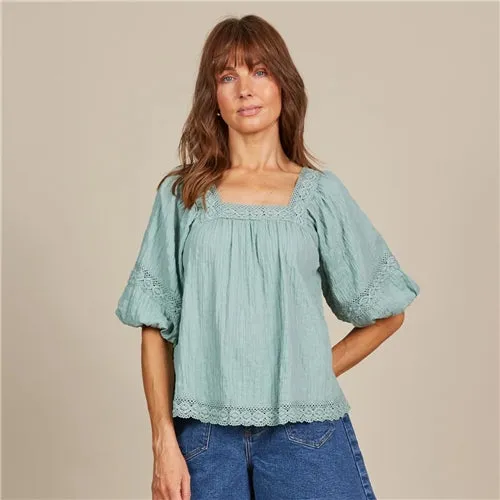 Isle of Mine Fleur Top - Seafoam