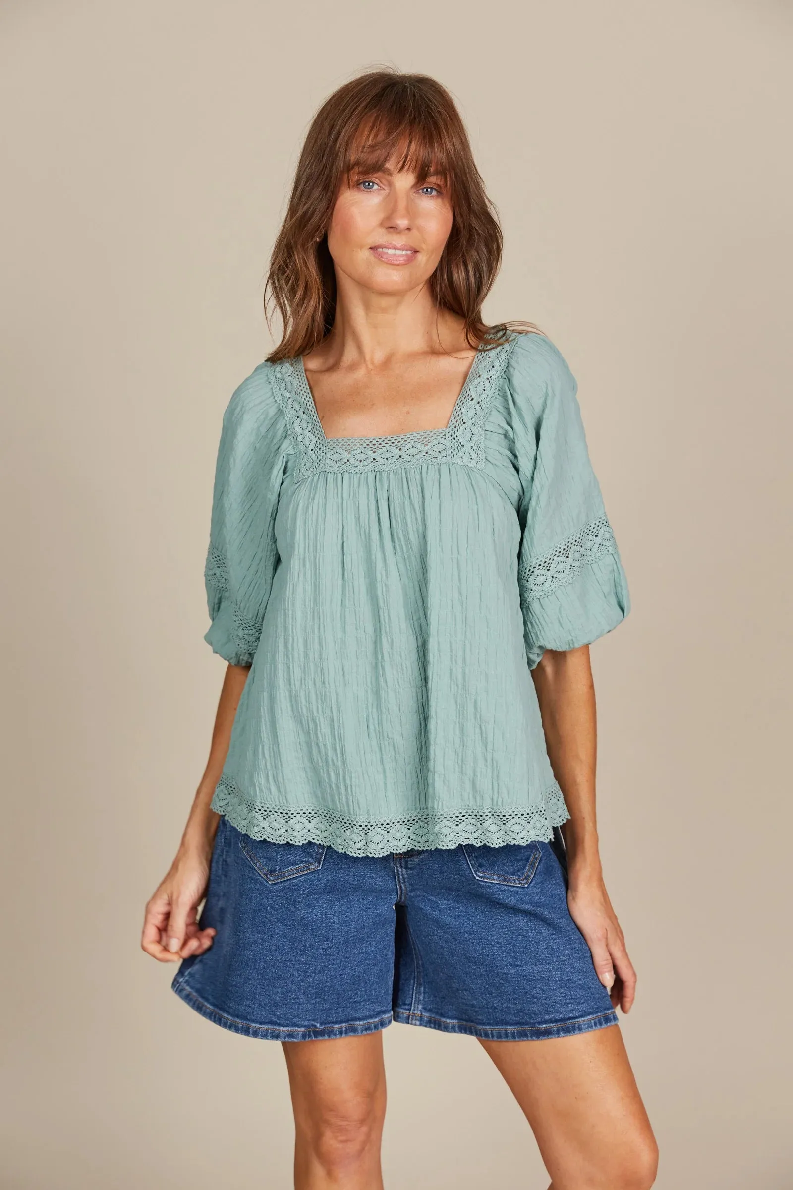 Isle of Mine Fleur Top - Seafoam