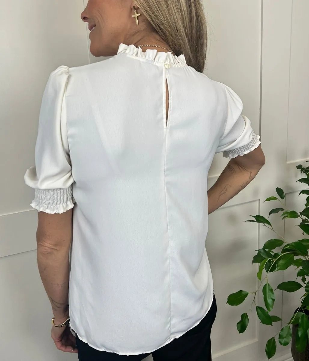 Ivory Frill Neck Blouse