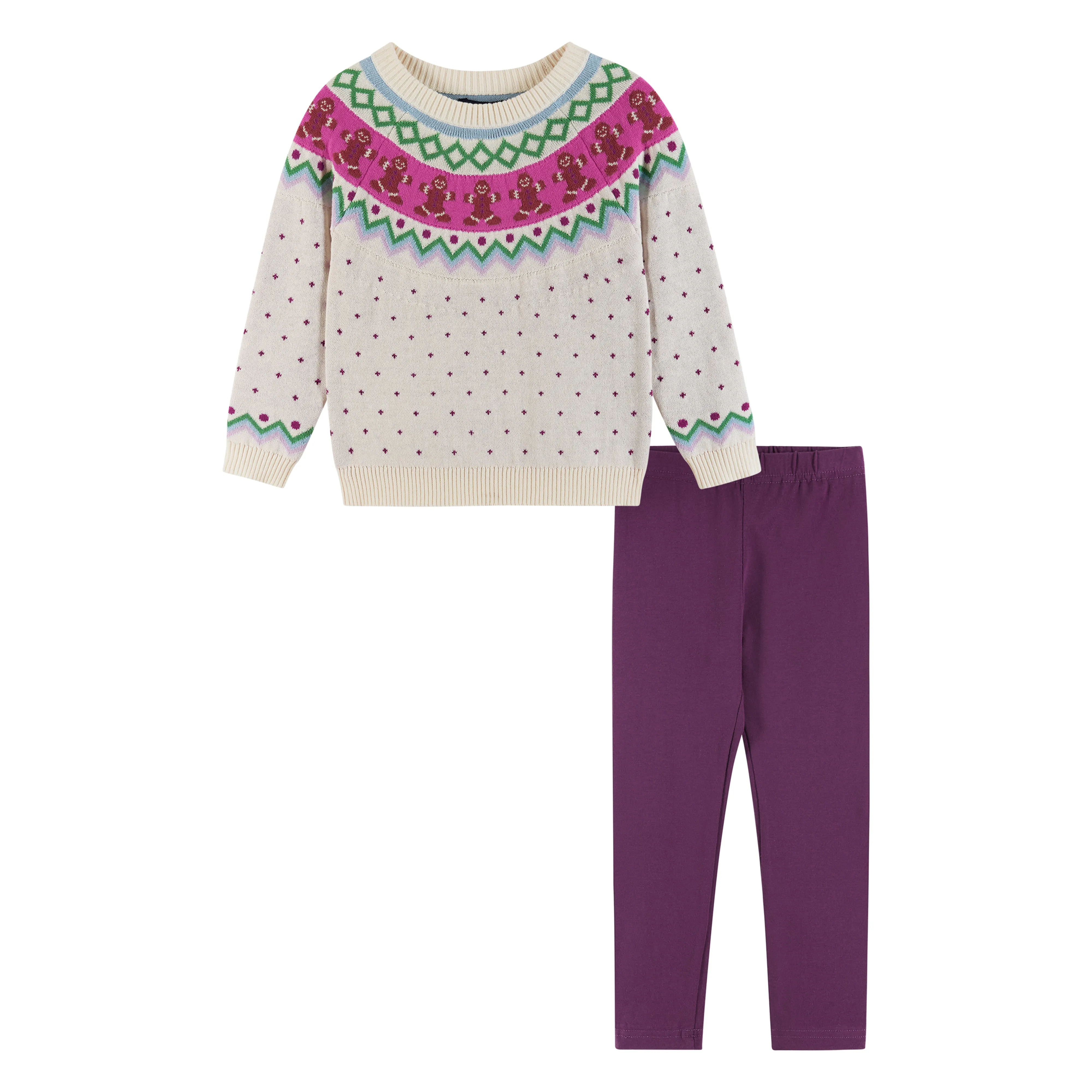 Kids Fair Isle Sweater & Jegging Set | Gingerbread