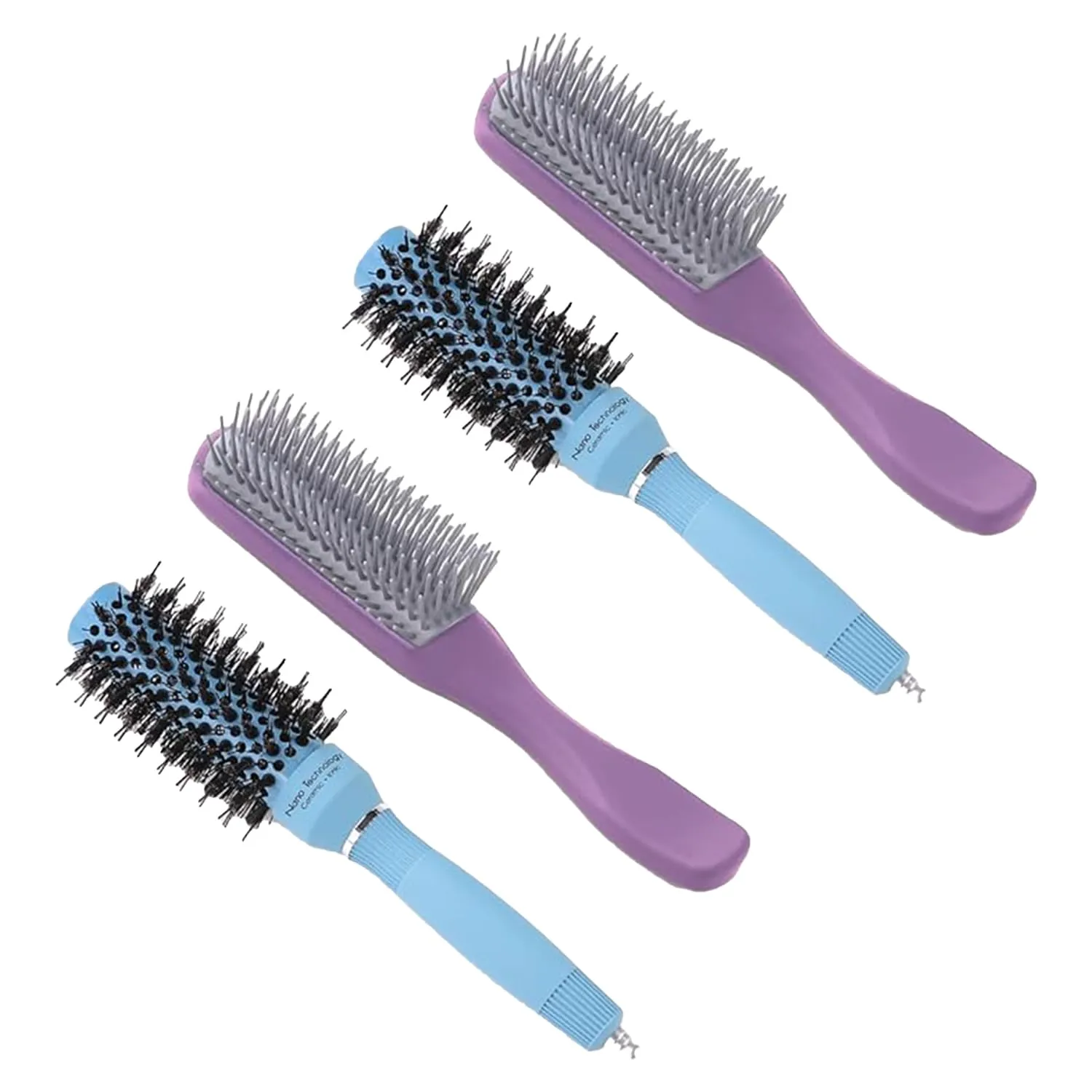 Kuber Industries Hair Brush | Bristles Brush | Hair Brush with Paddle | Sharp Hair Brush for Woman | Suitable For All Hair Types | TGX5232-C19P.. | Ice Blue & Purple