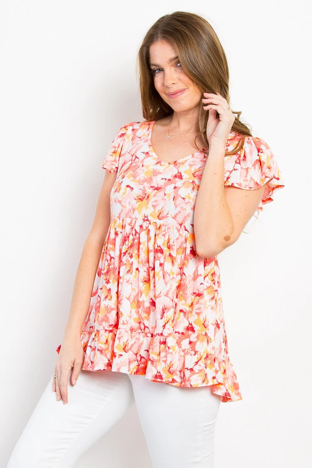 Larissa Floral Ruffled Babydoll Top