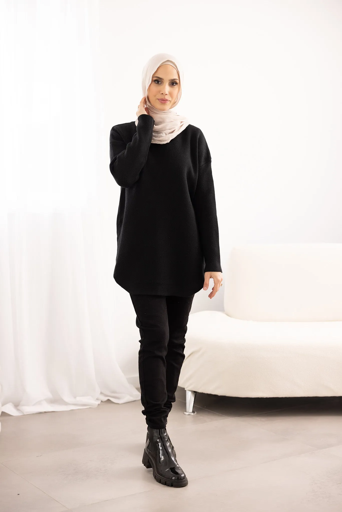 Loop Hem Knit Top