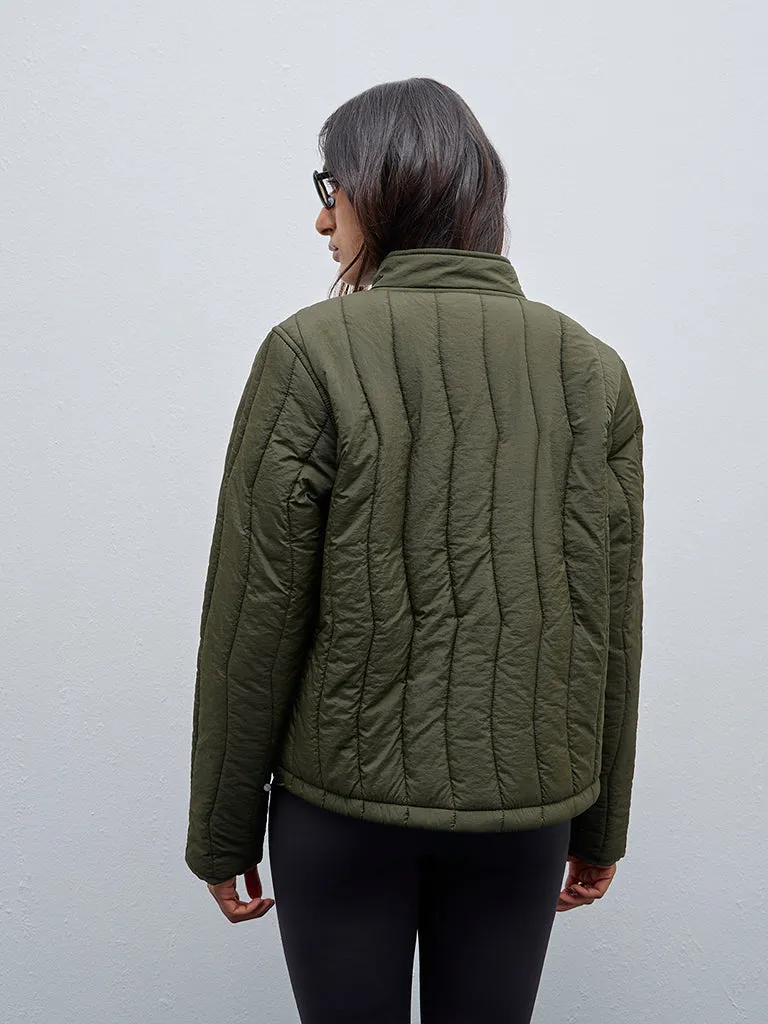 LOV Olive Quilted Puffer Jacket