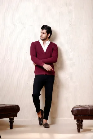 Maroon Basic Cardigan