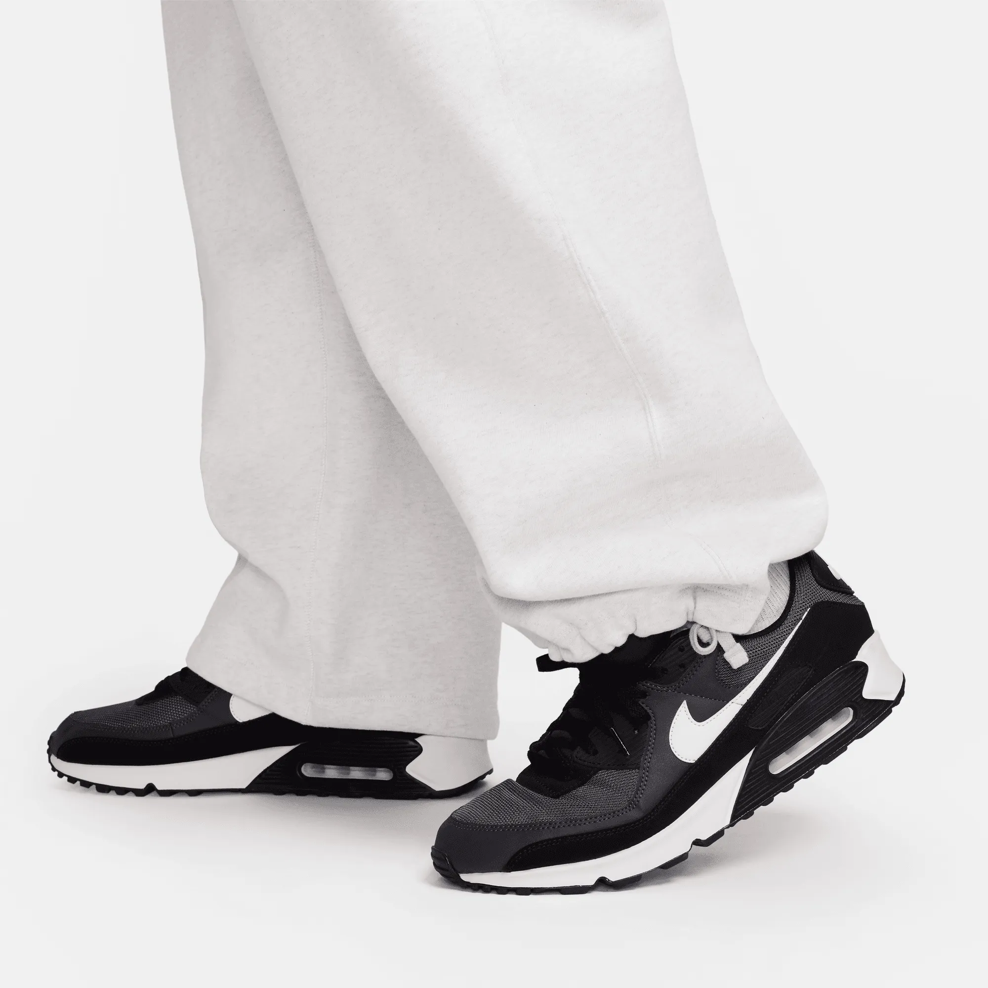 Nike Solo Swoosh White Open Hem Fleece Pants