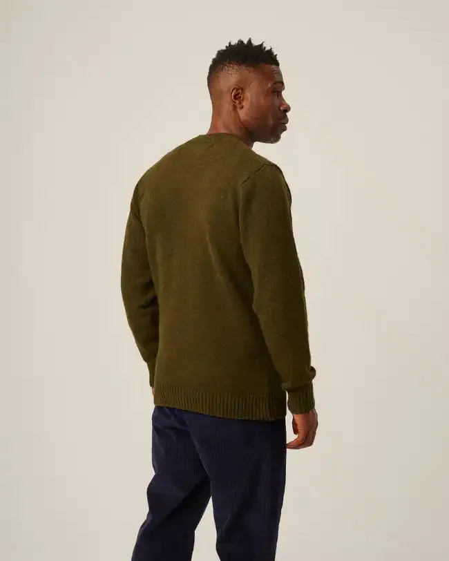 Olive Makers Stitch Crew Neck Jumper Sweater