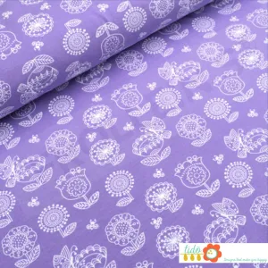 Organic Cotton Jersey - Blomaengen - Lilac