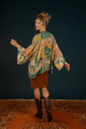 Powder Folk Art Floral Kimono Jacket - Petal