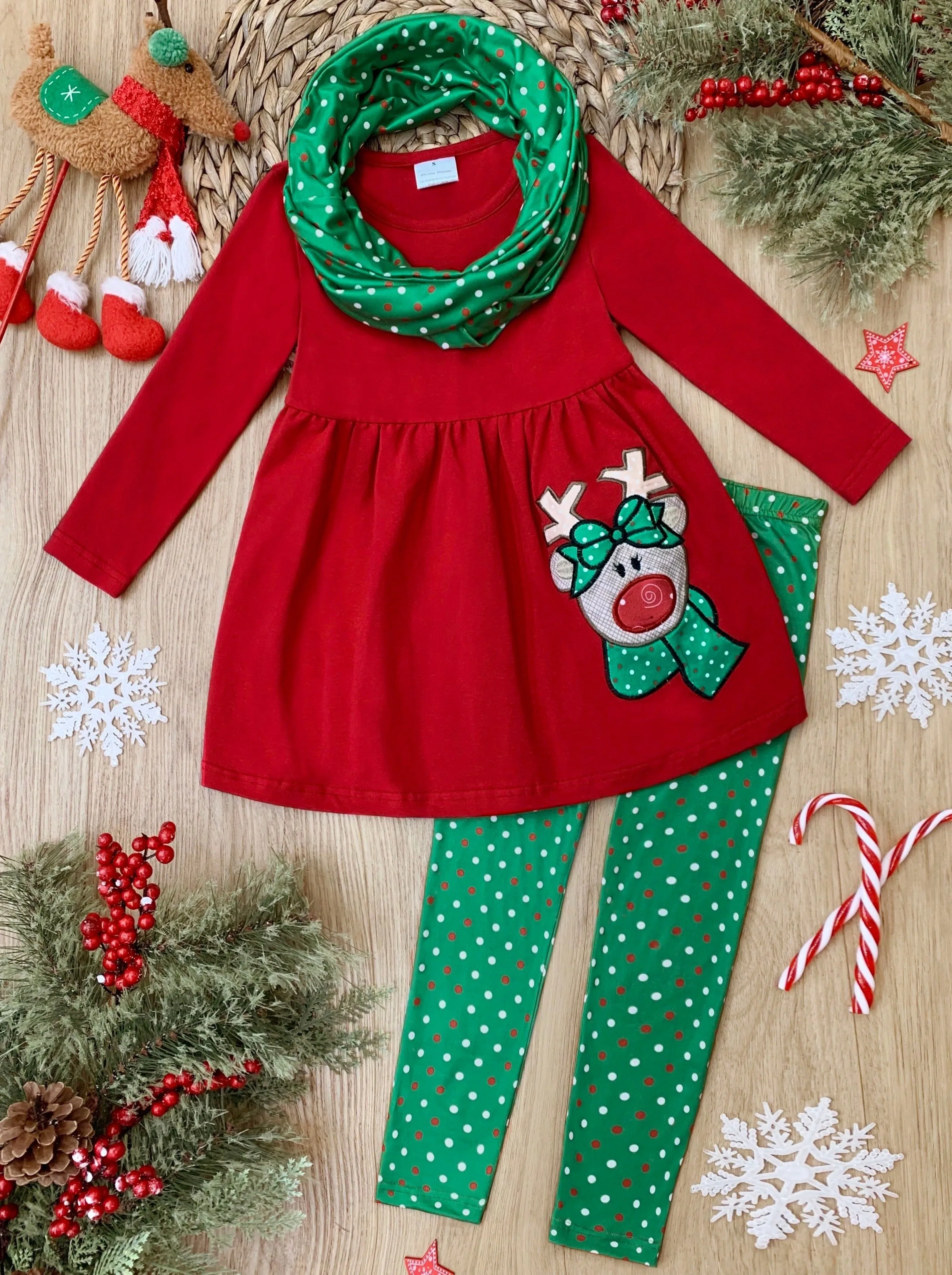 Reindeer Games Tunic, Scarf, and Legging Set