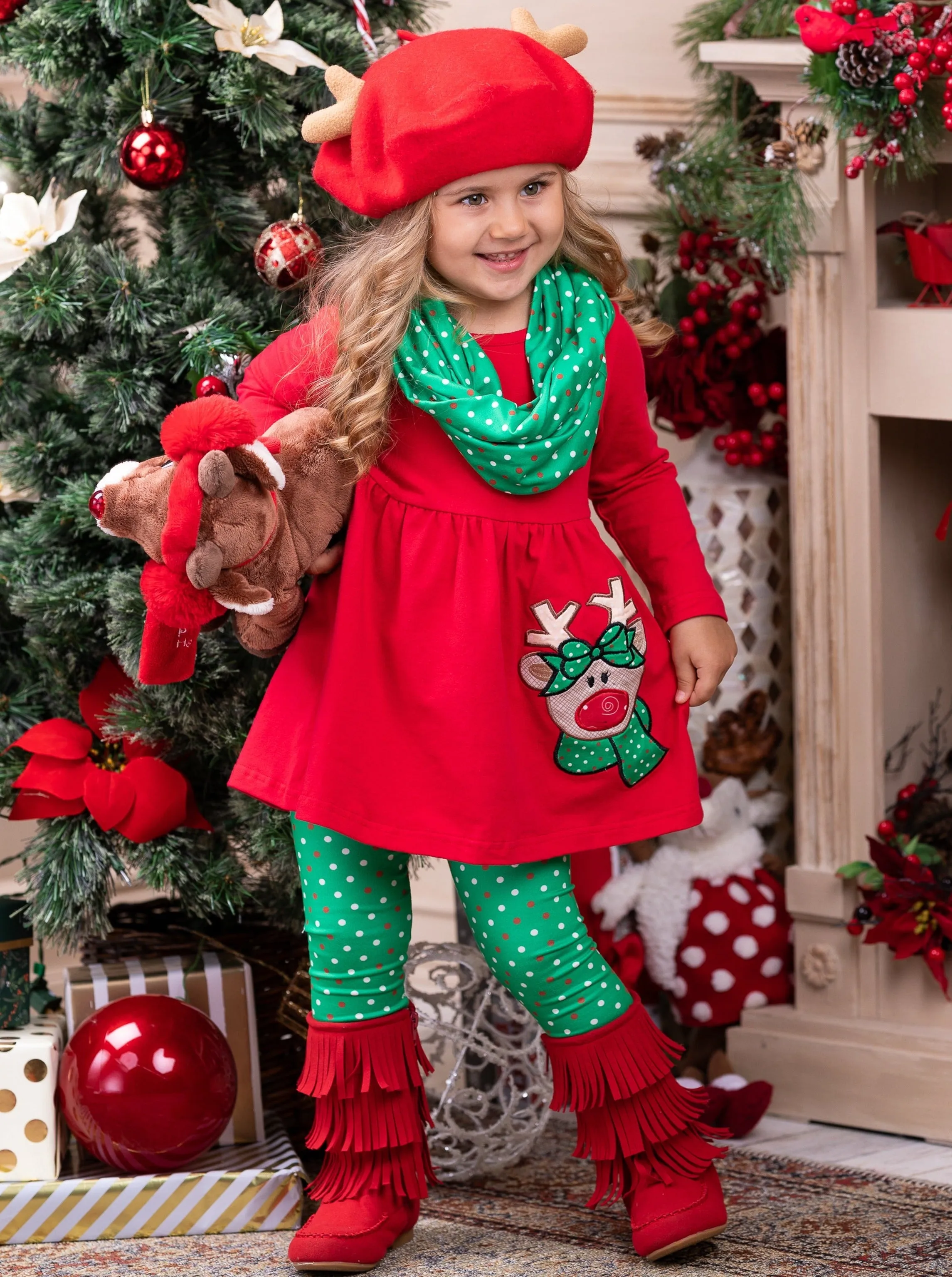 Reindeer Games Tunic, Scarf, and Legging Set