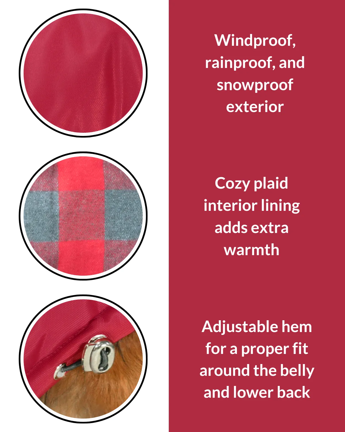 Reversible Puffer Dog Coat - Lava Red