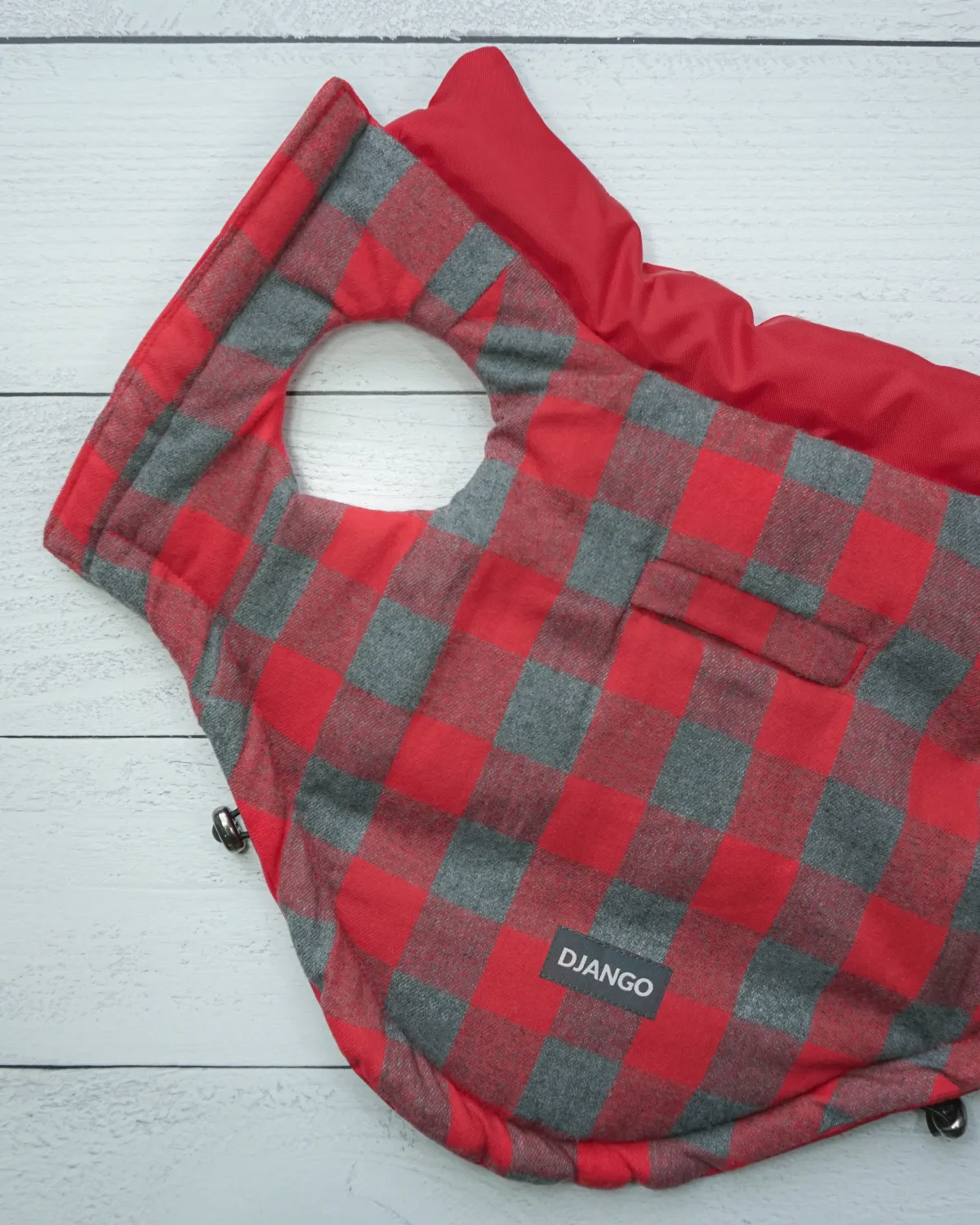 Reversible Puffer Dog Coat - Lava Red