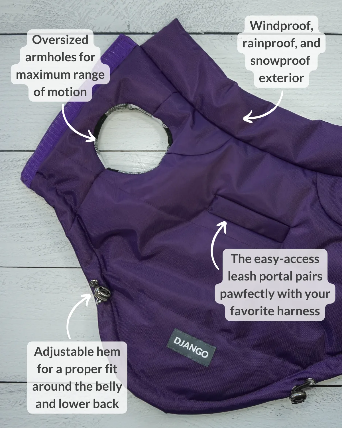 Reversible Puffer Dog Coat - Violet Purple