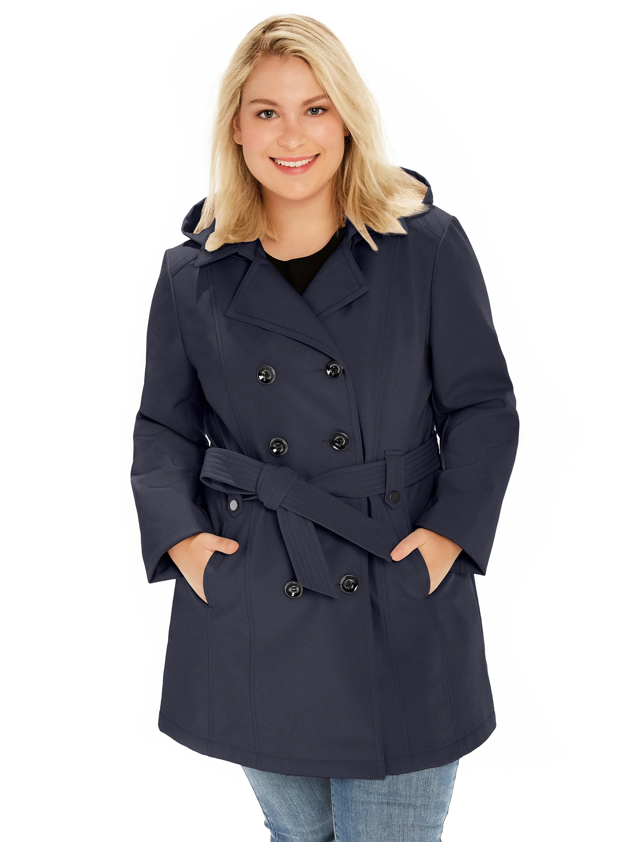 Sebby Collection Plus Softshell Trench Coat