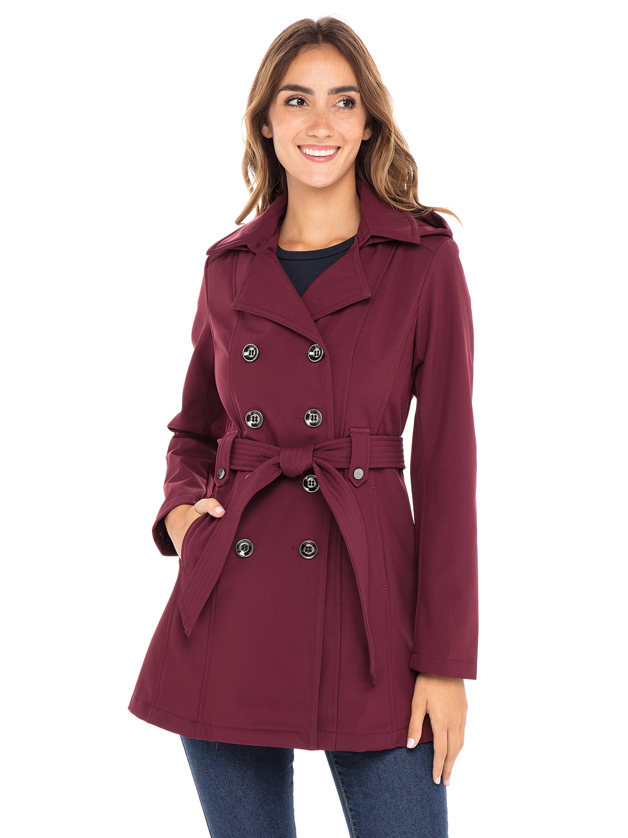 Sebby Collection Women's Softshell Trench Coat