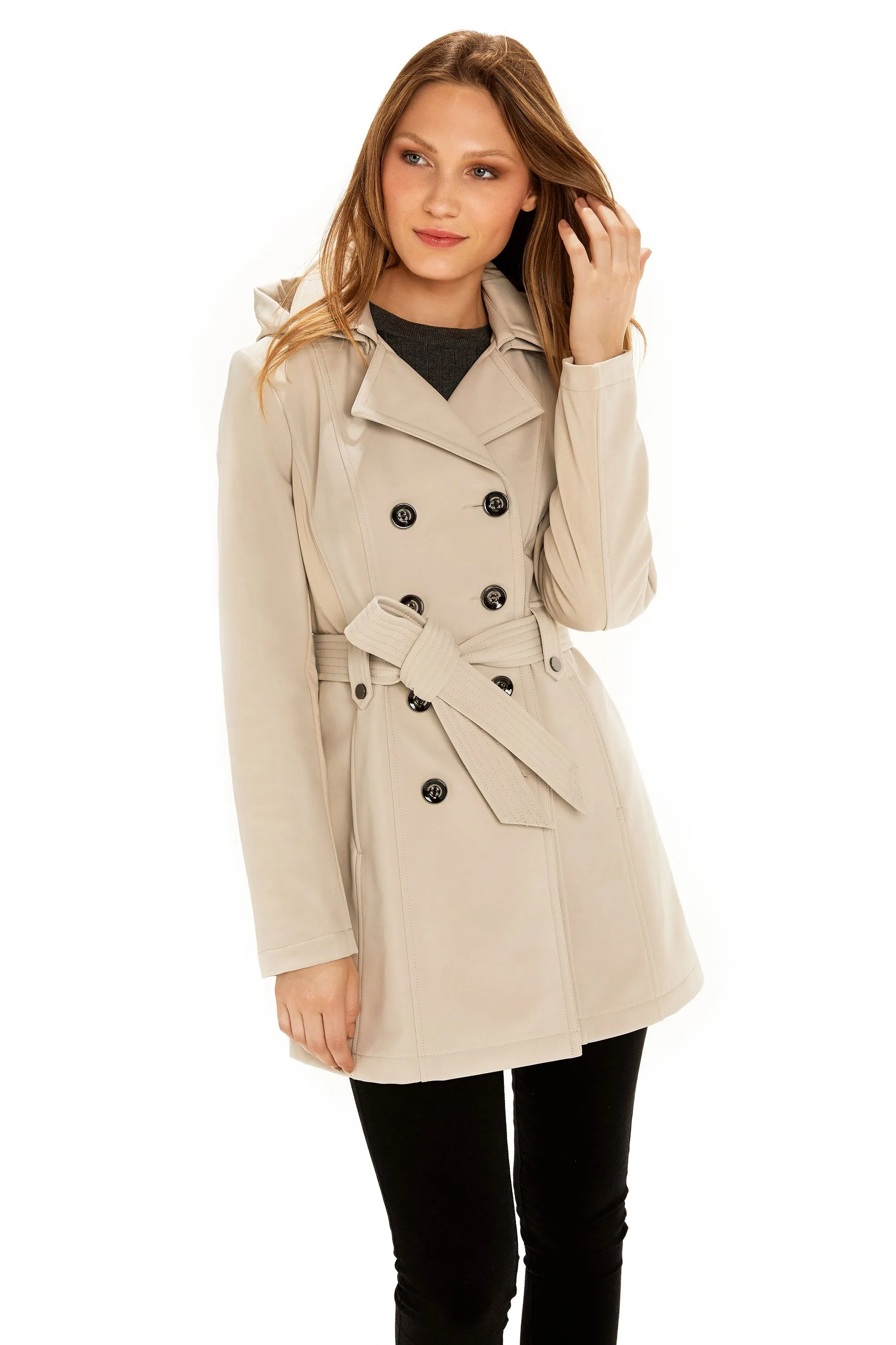 Sebby Collection Women's Softshell Trench Coat