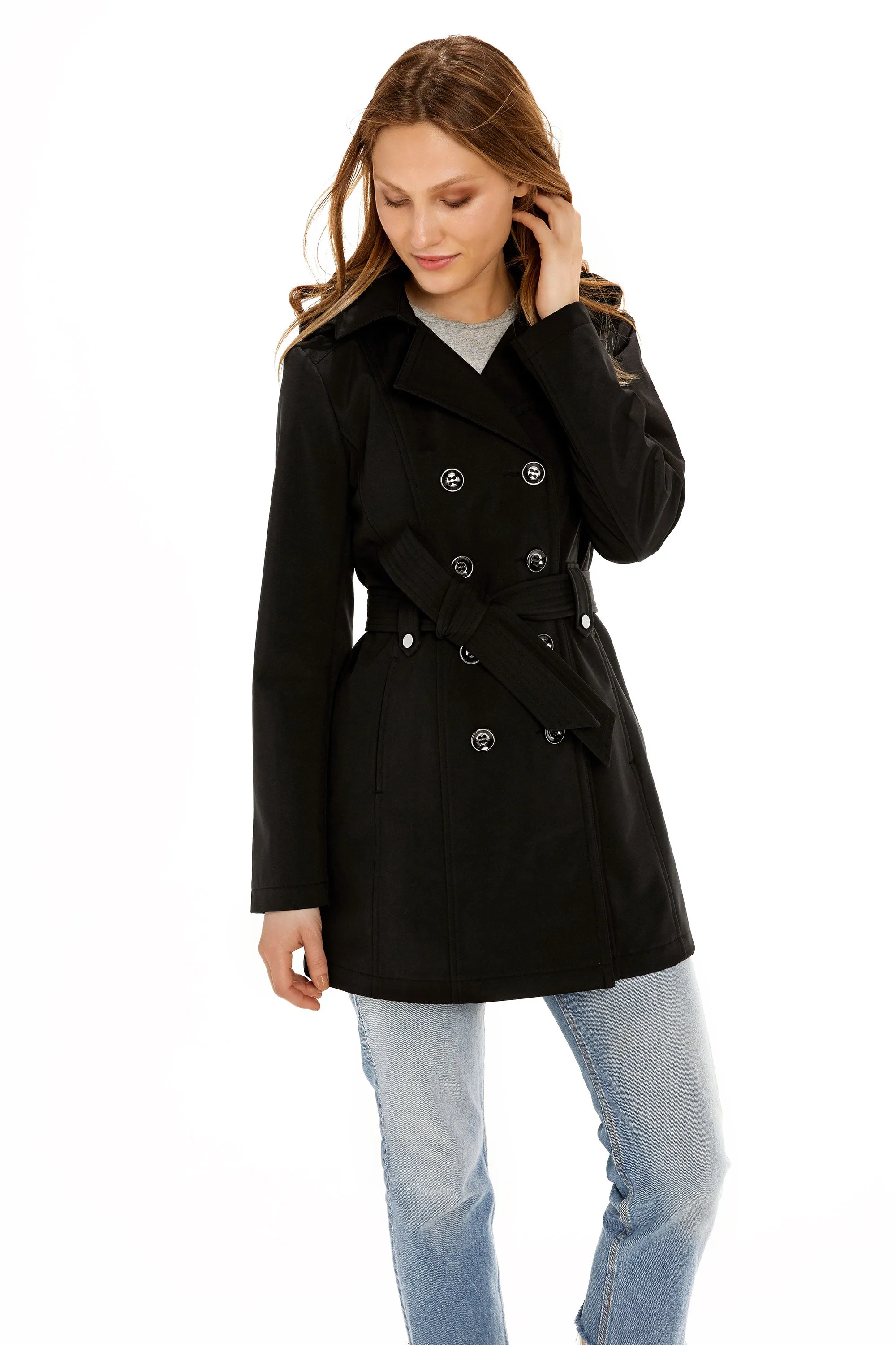 Sebby Collection Women's Softshell Trench Coat