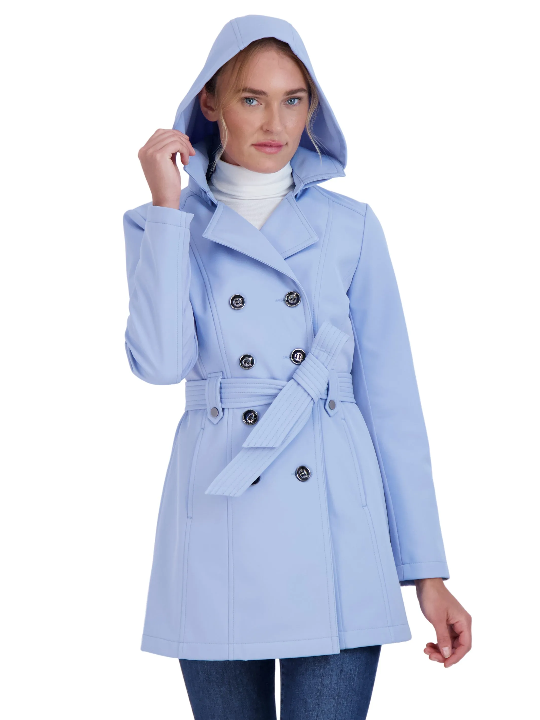 Sebby Collection Women's Softshell Trench Coat