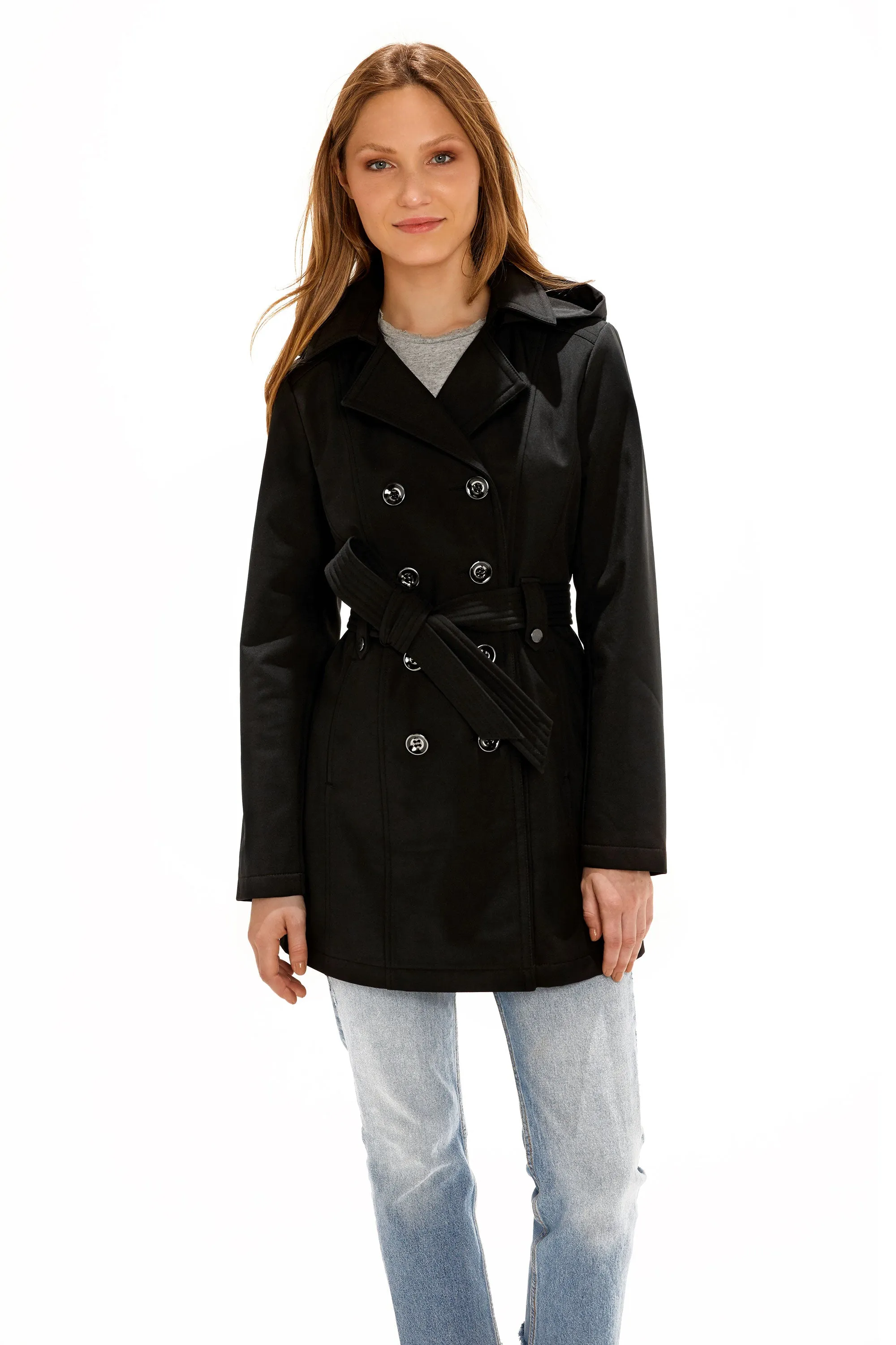 Sebby Collection Women's Softshell Trench Coat