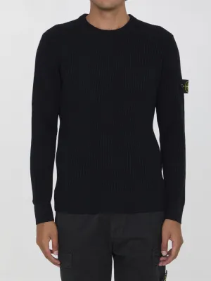 Stone Island Wool Sweater in Navy Blue