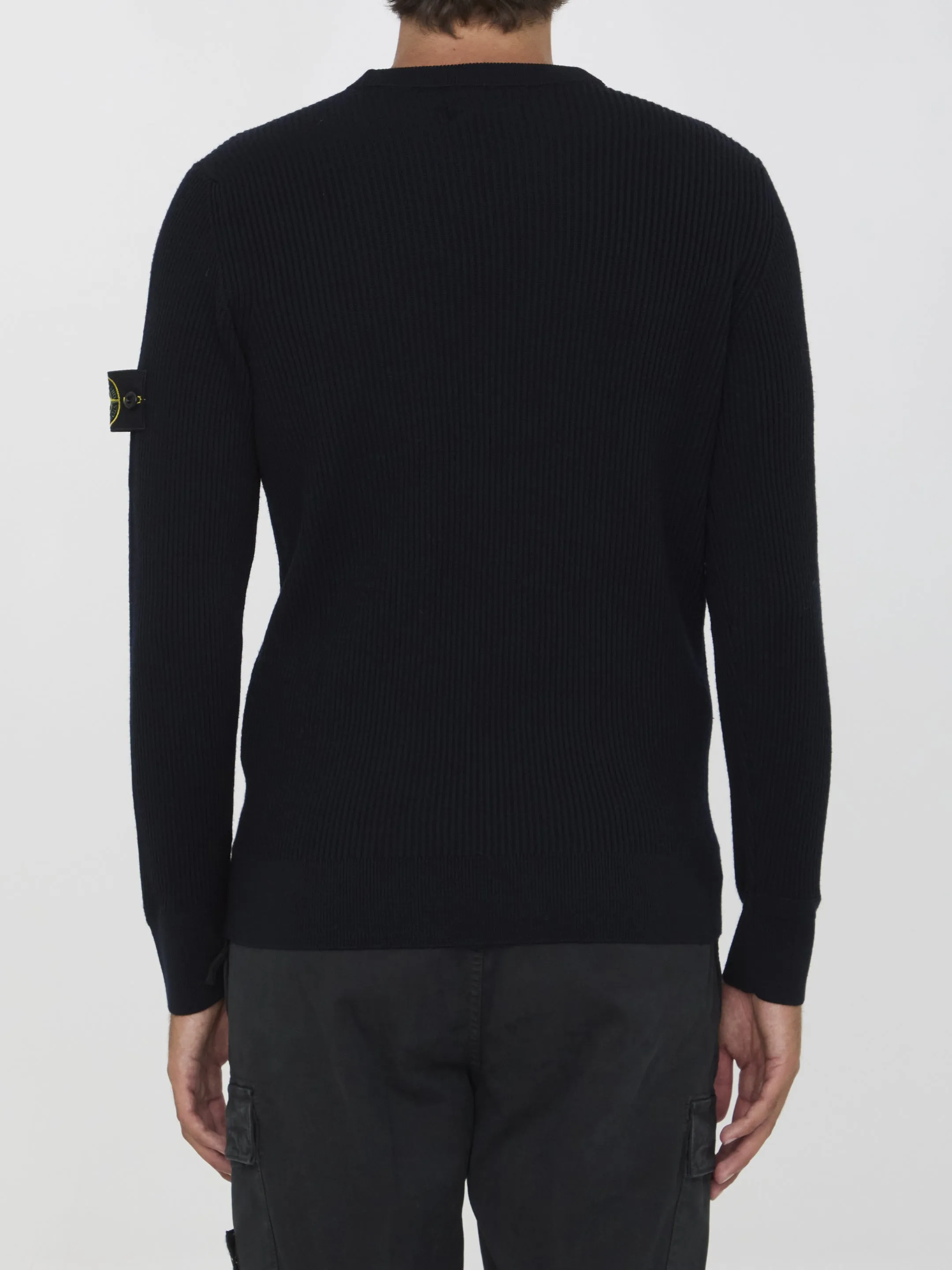 Stone Island Wool Sweater in Navy Blue