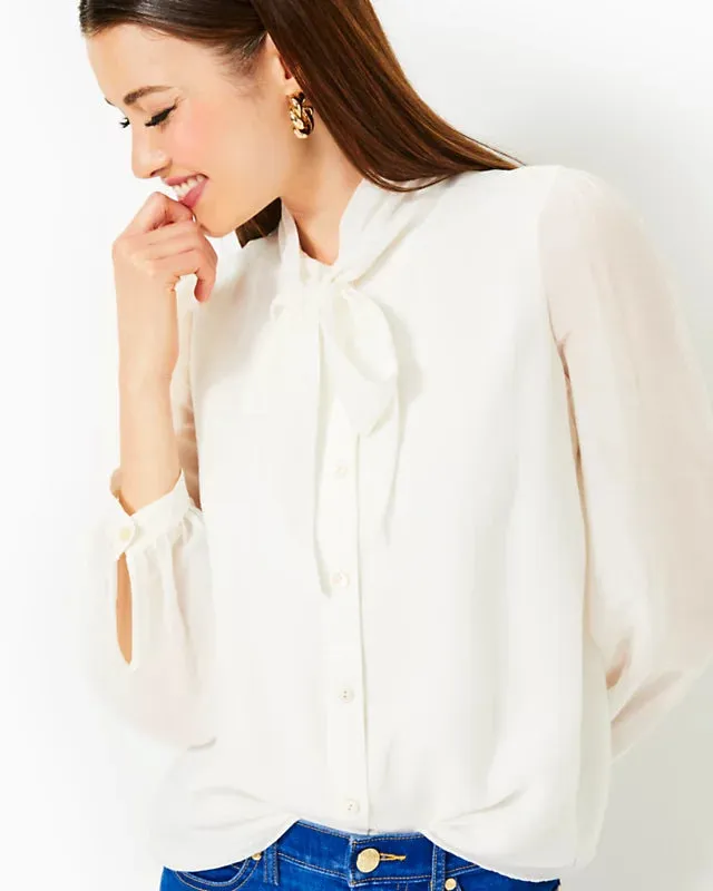 Teague Cotton Silk Top (Coconut)