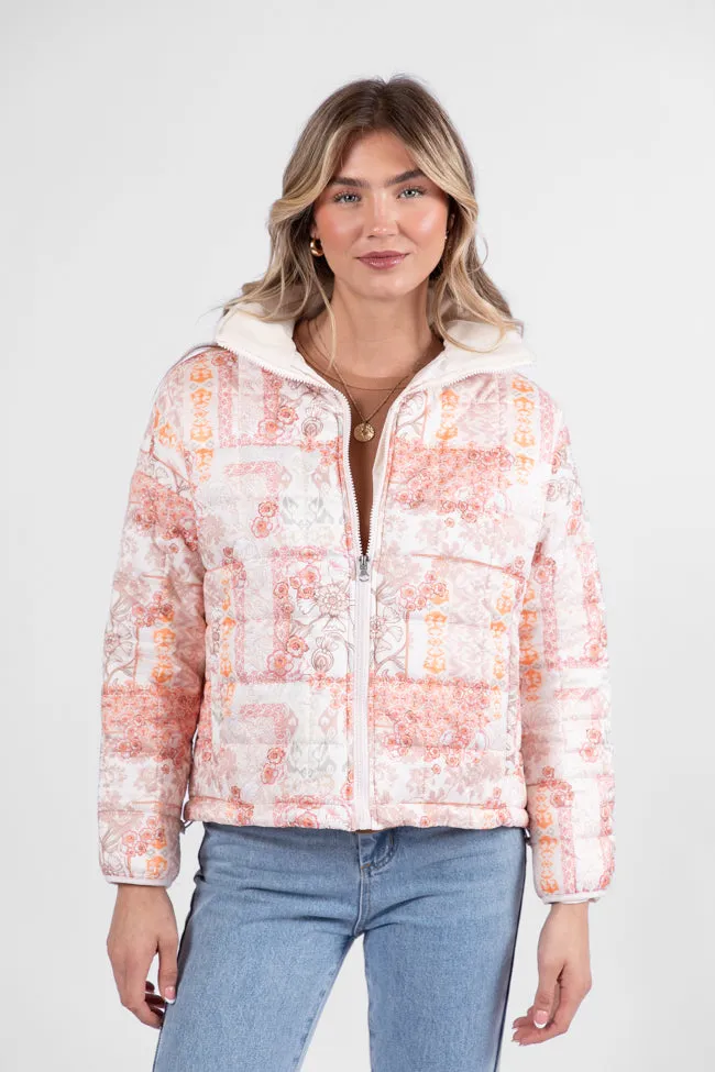 Vail Valley Pink Multi Patch Floral Quilted Zip Up Jacket FINAL SALE