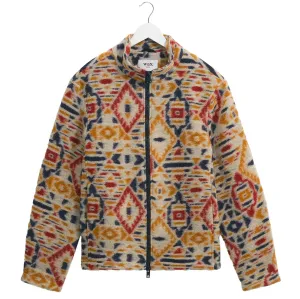 Wax London Cozy Jacket Geo Fleece - Ecru/Mustard