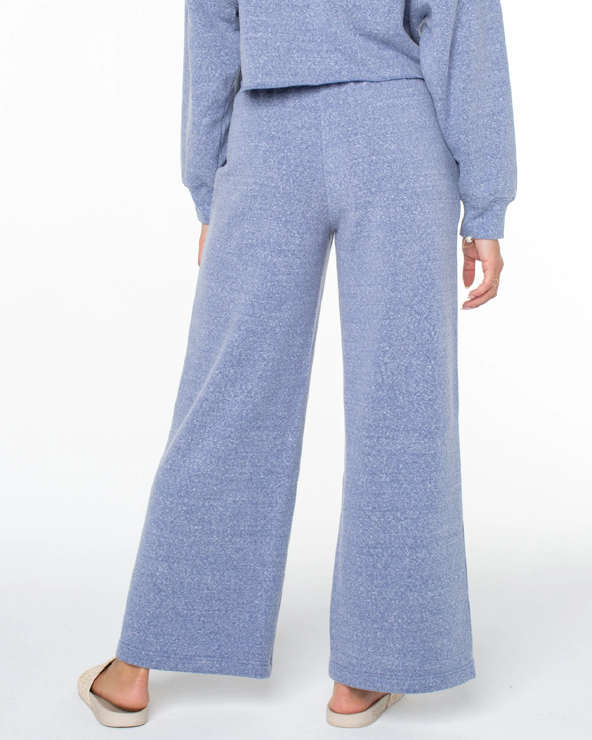 What A Dream Wide Leg Fleece Pants - Coastal Fjord