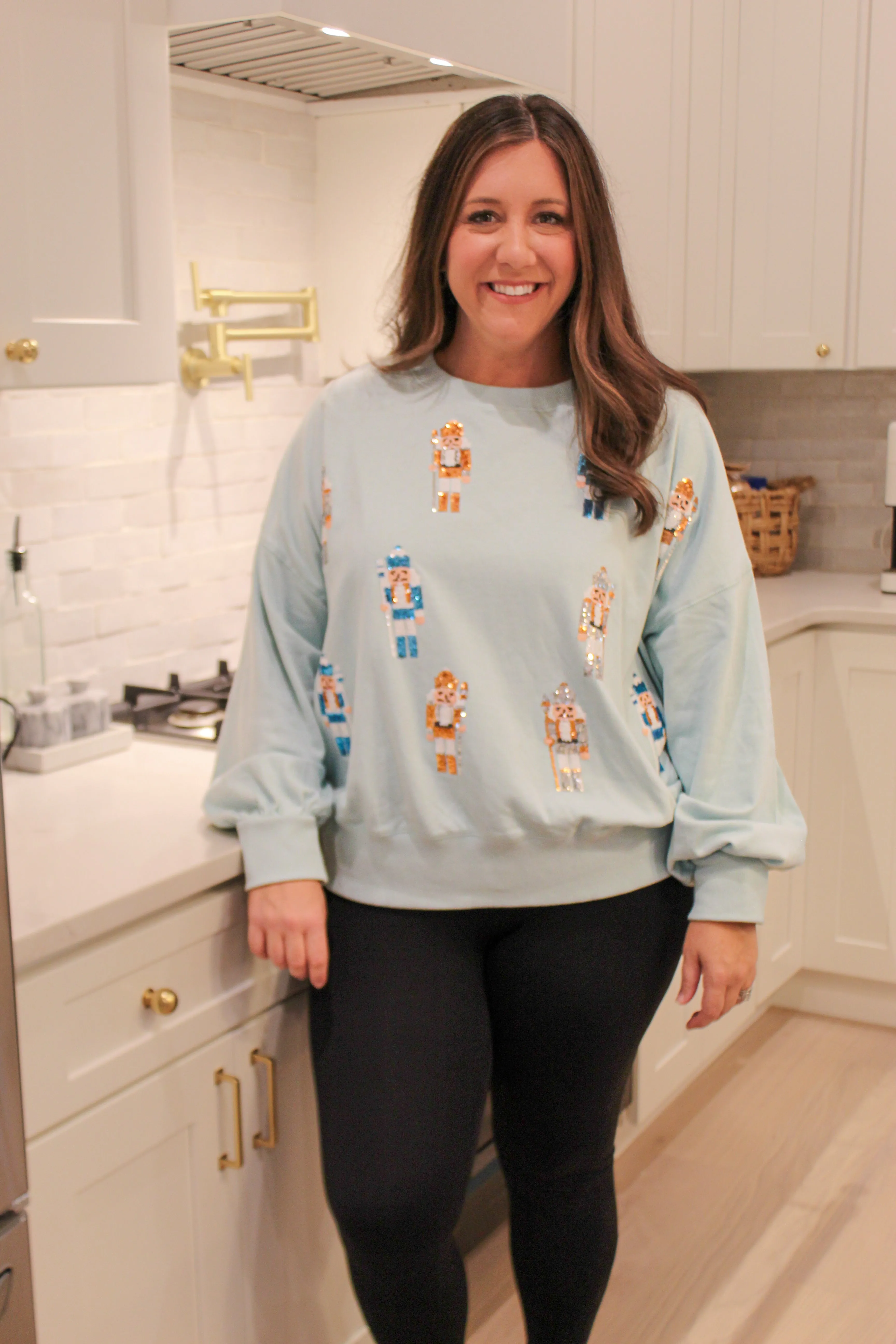 Wild Indigo - Mother Ginger Nutcracker Embroidery Oversized Sweatshirt