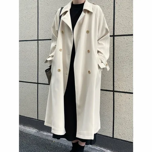 Women's Double Breasted Long Trench Coat