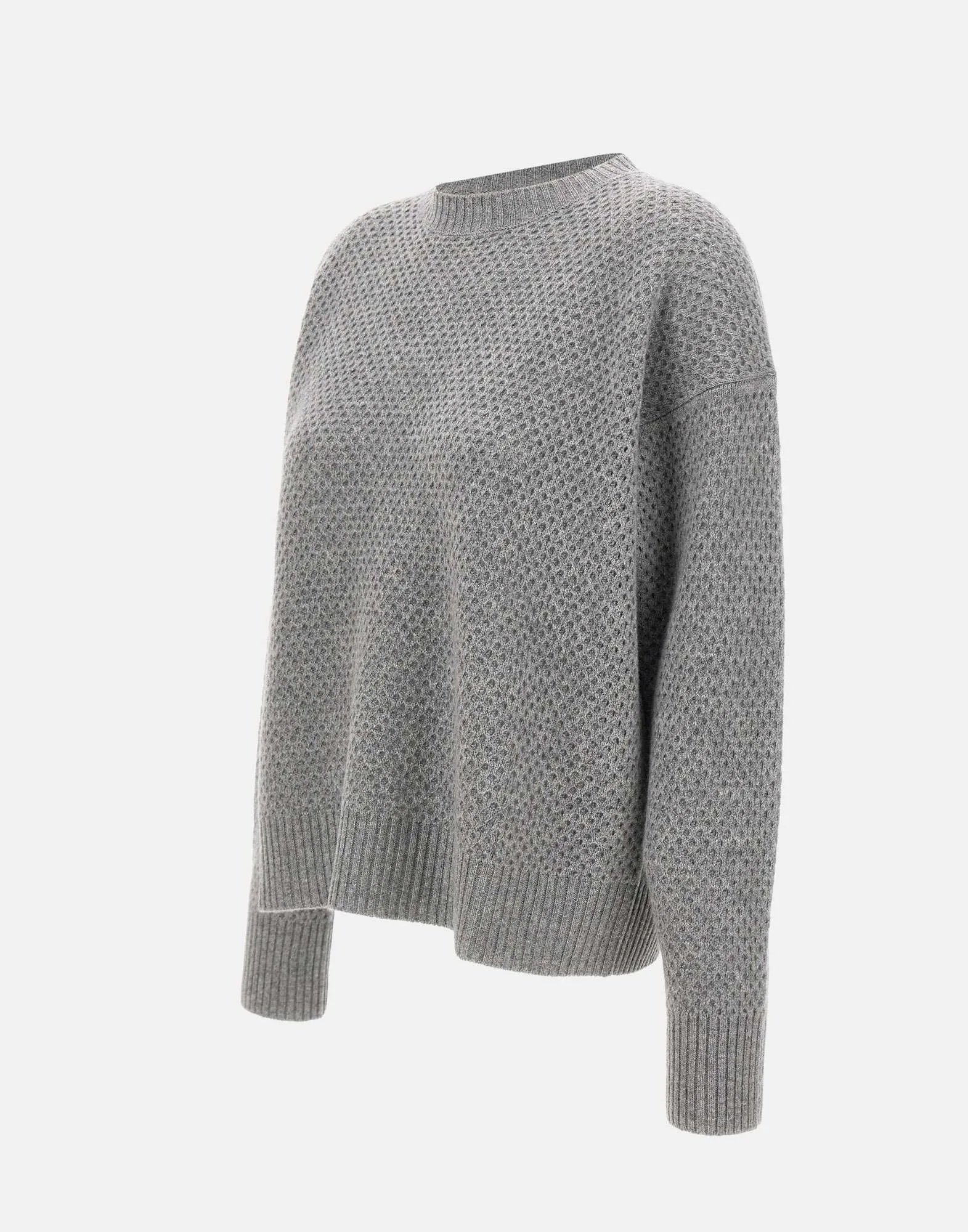 Wool, Silk and Cashmere Mèlange Grey Sweater