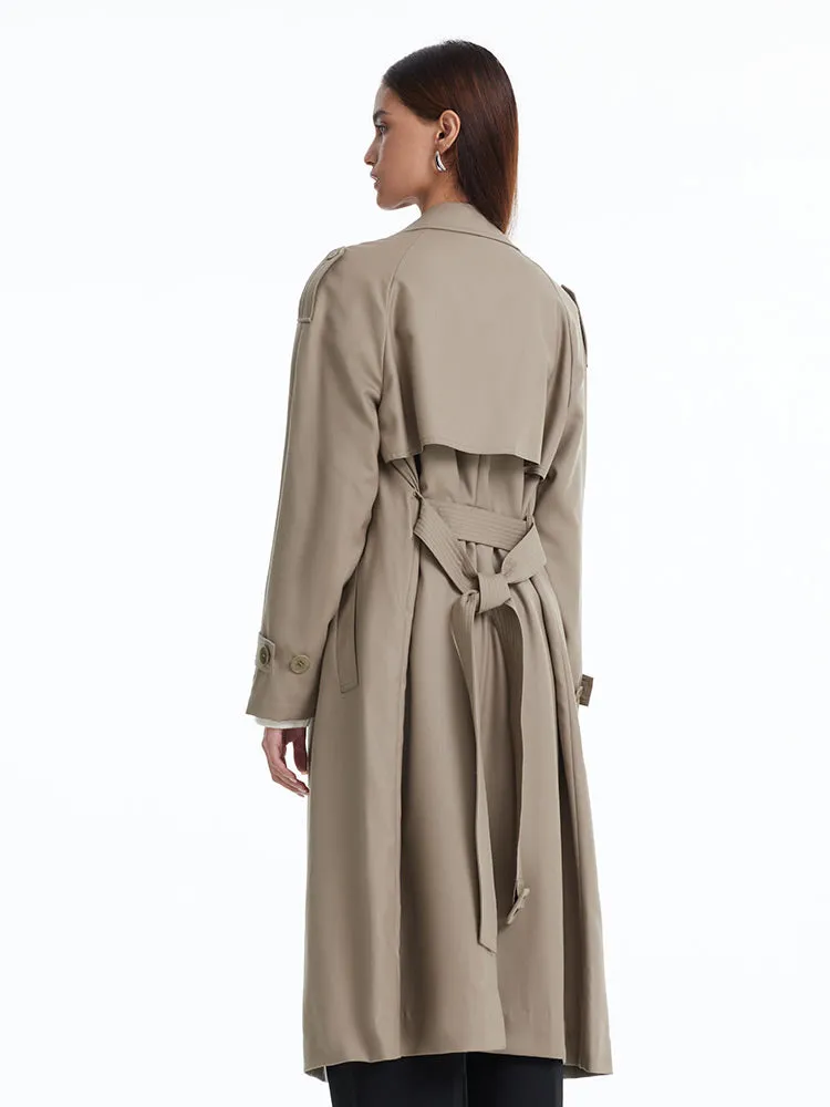 Worsted Woolen Double-Breasted Trench Coat